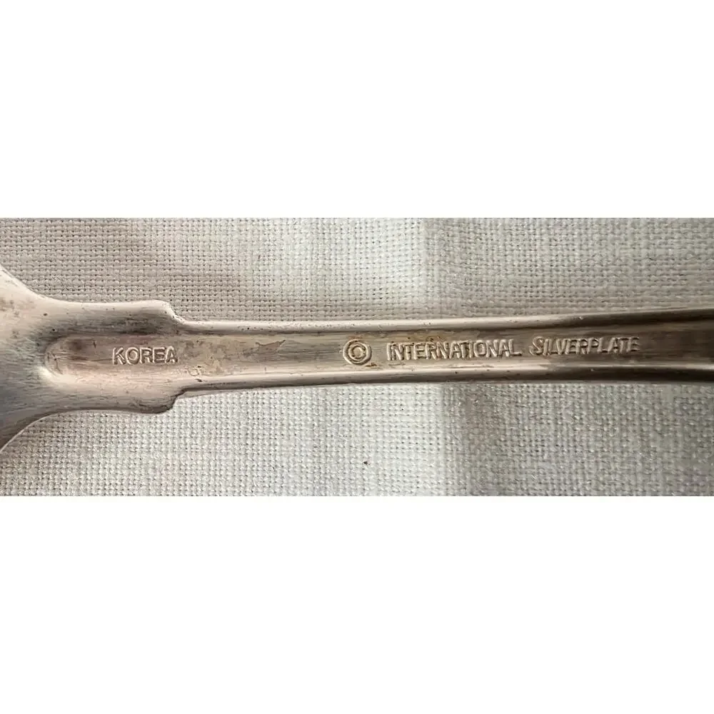Lot of 8 International Silverplate Spoons 2 Tablespoons 2 Teaspoons Korea